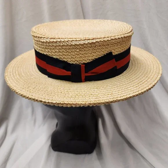 Boater Hat / Italian Straw / Skimmer Hat